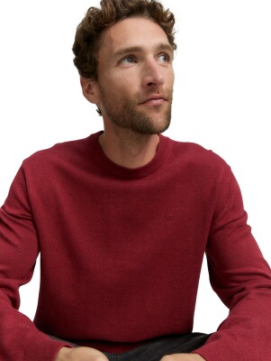 Tom Tailor Basic Crewn kötött férfi pulóver