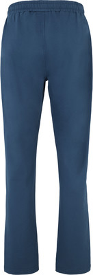 Blaue Damenhose mit elastischem Bund und geradem Bein. Blaue Damenhose mit elastischem Bund und geradem Bein.