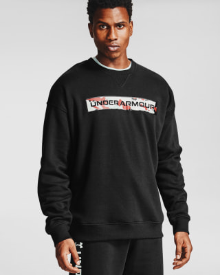 Under Armour Rival Fleece Camo Oberteil mit Rundhalsausschnitt und Schriftzug