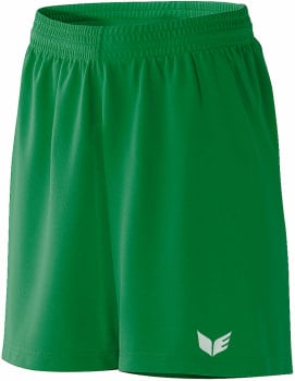 Grüne Sporthose mit weißem Logo auf dem rechten Hosenbein.