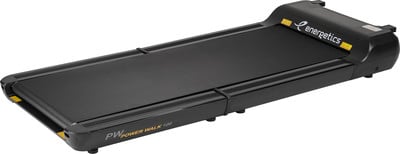 Schwarzes Laufband Energetics PW Power Walk 100 mit Markenlogo.