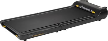 Schwarzes Laufband Energetics PW Power Walk 100 mit Markenlogo.