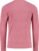 Rückansicht eines rosa Langarmshirts aus Melange-Material.