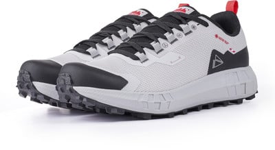 Herren-Laufschuhe mit GORE-TEX-Membran, grau mit schwarzen Akzenten.