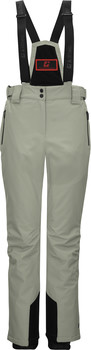 Damen Skihose mit Latz in Grau mit schwarzen Details.