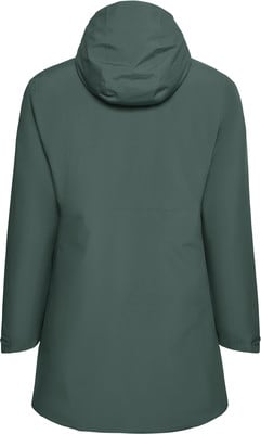 Grüne Damenjacke mit Kapuze, Rückansicht. Grüne Damenjacke mit Kapuze, Rückansicht.