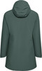 Grüne Damenjacke mit Kapuze, Rückansicht.