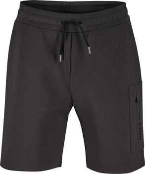 Herren dunkelgraue Shorts mit Reißverschlusstasche und Logo.