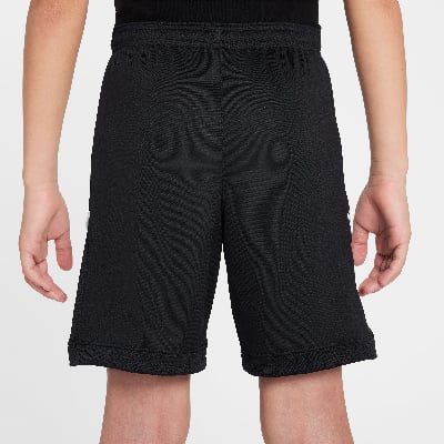 Schwarze Shorts mit weißem Logo an der Seite