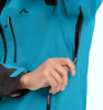 Blaue McKinley-Jacke mit schwarzen Details und Reißverschluss.