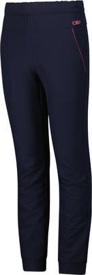 Dunkelblaue Damenhose mit rosa Paspeln und CMP-Logo. Dunkelblaue Damenhose mit rosa Paspeln und CMP-Logo.