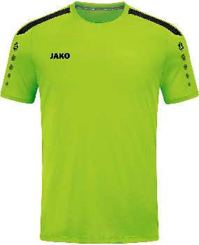 Grünes T-Shirt mit schwarzen Details und JAKO-Logo auf der Brust.