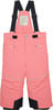 Rosa Kinder-Skihose mit Latz und verstellbaren Trägern.
