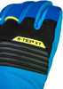 Detail eines Handschuhs mit R-TEX® XT-Logo auf schwarzem, texturiertem Hintergrund.