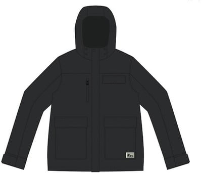 Schwarze Herrenjacke mit Kapuze und Taschen. Schwarze Herrenjacke mit Kapuze und Taschen.