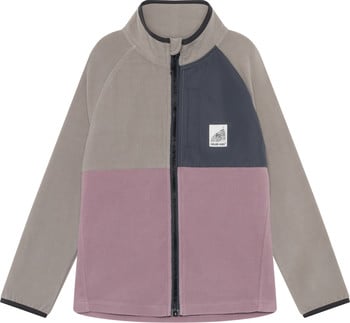Farbige Fleecejacke mit Logo und Reißverschluss.