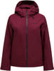 Burgunderrote Peak Performance Herren-Skijacke mit Kapuze und schwarzem Reißverschluss.