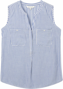 Striped női ujjatlan blúz