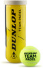Gelbe Dose mit Dunlop Padelbällen und einem Ball daneben.