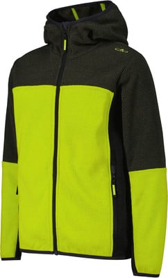 Grüne und schwarze Fleecejacke mit Kapuze und Reißverschluss. Grüne und schwarze Fleecejacke mit Kapuze und Reißverschluss.