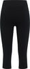 Schwarze Leggings mit feinem Muster bis zu den Knien.