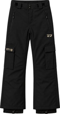 Schwarze Skihose mit Cargotaschen und Markenlogo. Schwarze Skihose mit Cargotaschen und Markenlogo.