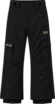 Schwarze Skihose mit Cargotaschen und Markenlogo.