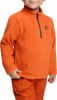 Orange Fleecejacke mit dunkelblauem Reißverschluss und McKinley-Logo.