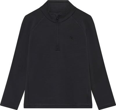 Schwarzer Pullover mit langen Ärmeln und Reißverschluss am Kragen. Schwarzer Pullover mit langen Ärmeln und Reißverschluss am Kragen.