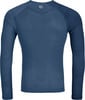 Blaues Langarmshirt mit Raglanärmeln und Markenlogo.