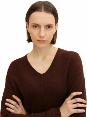 Tom Tailor Knit Cozy V-Neck női pulóver