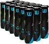 Mehrere schwarze Tuben mit Wilson All Court Tour Premier Tennisbällen.