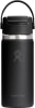 Schwarze Hydro Flask Thermoskanne mit Henkel und Logo.