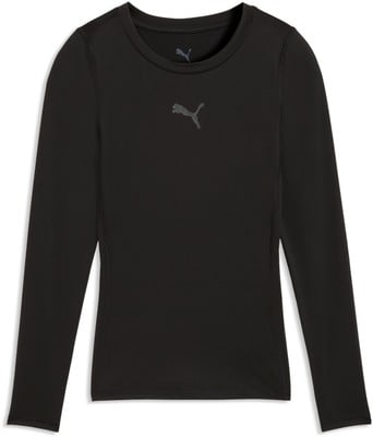 Schwarzes Langarmshirt mit Puma-Logo auf der Brust. Schwarzes Langarmshirt mit Puma-Logo auf der Brust.