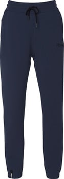 Dunkelblaue Jogginghose mit schwarzem Kordelzug und Logo.