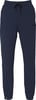Dunkelblaue Jogginghose mit schwarzem Kordelzug und Logo.