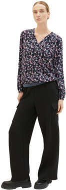 TOM TAILOR Printed V-Neck női hossztú ujjú blúz