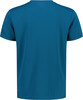 Blaues Herren-T-Shirt mit kurzen Ärmeln und Rundhalsausschnitt.