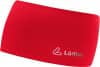 Ein rotes Laufstirnband mit Löffler-Logo auf der rechten Seite.