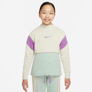 Nike FLC LS MOCK TOP, dievčenská mikina