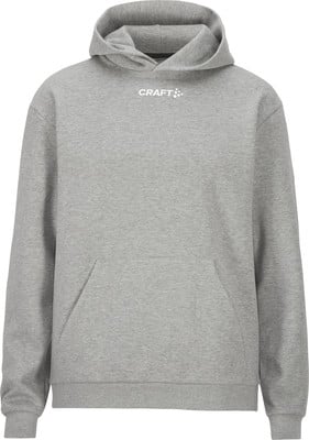 Graues Kapuzensweatshirt mit CRAFT-Logo auf der Brust. Graues Kapuzensweatshirt mit CRAFT-Logo auf der Brust.