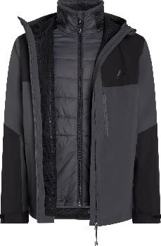 Herrenjacke in Dunkelgrau und Schwarz mit innerer Steppjacke.
