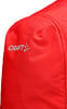 Rote Tasche mit CRAFT-Logo und Punkten, Nahaufnahme.