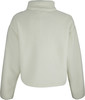 Cremefarbener Sherpa-Pullover mit hohem Kragen und langen Ärmeln.