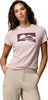 Damen-T-Shirt in Rosa mit Bergmotiv und Columbia-Logo.