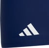 Dunkelblaue Badehose mit weißem Adidas-Logo.
