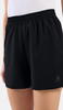 Schwarze Laufshorts für Damen mit Odlo-Logo.