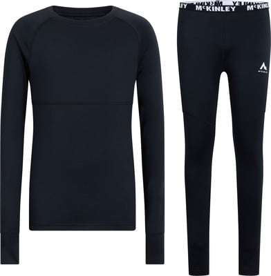 Langes dunkles McKinley Thermo-Shirt und Leggings mit Logo. Langes dunkles McKinley Thermo-Shirt und Leggings mit Logo.