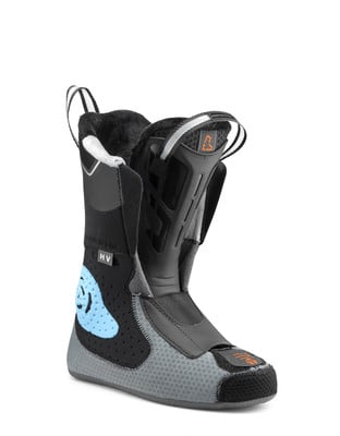 Innenschuh für Skischuhe mit HV-Logo und blauem Detail. Innenschuh für Skischuhe mit HV-Logo und blauem Detail.