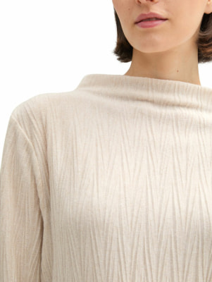 Tom Tailor TOM TAILOR Cosy Mock Neck Női L/S póló